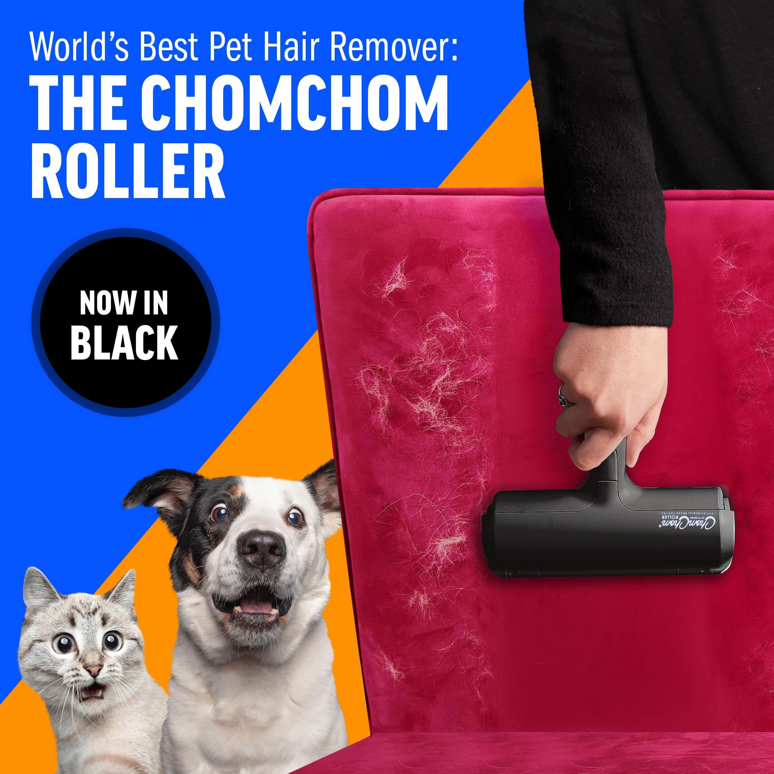 Pet Hair Remover Reusable Lint Roller, Black