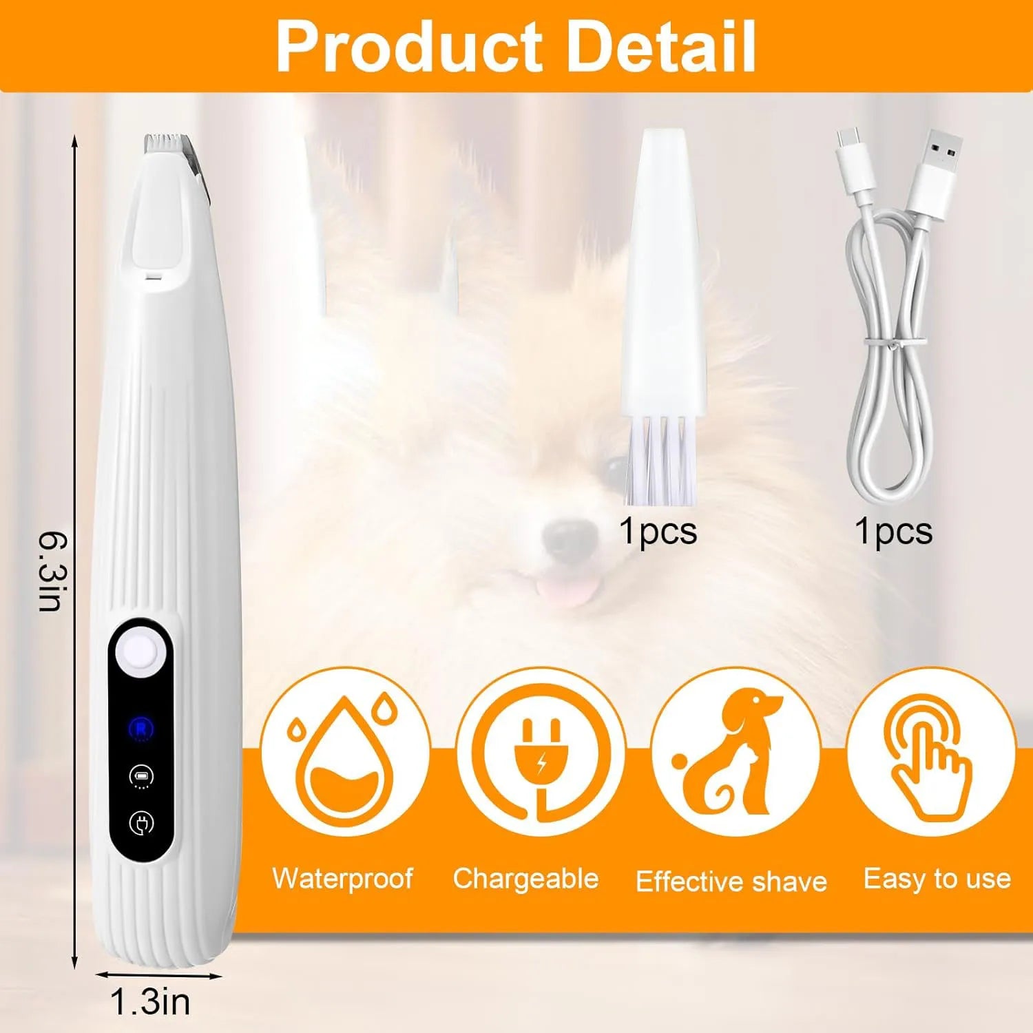 Pet Foot Shaver Cat Shaving Electric Pusher Dog Trimming Foot Hair Shaving Electric Pusher for Dog Grooming Kit