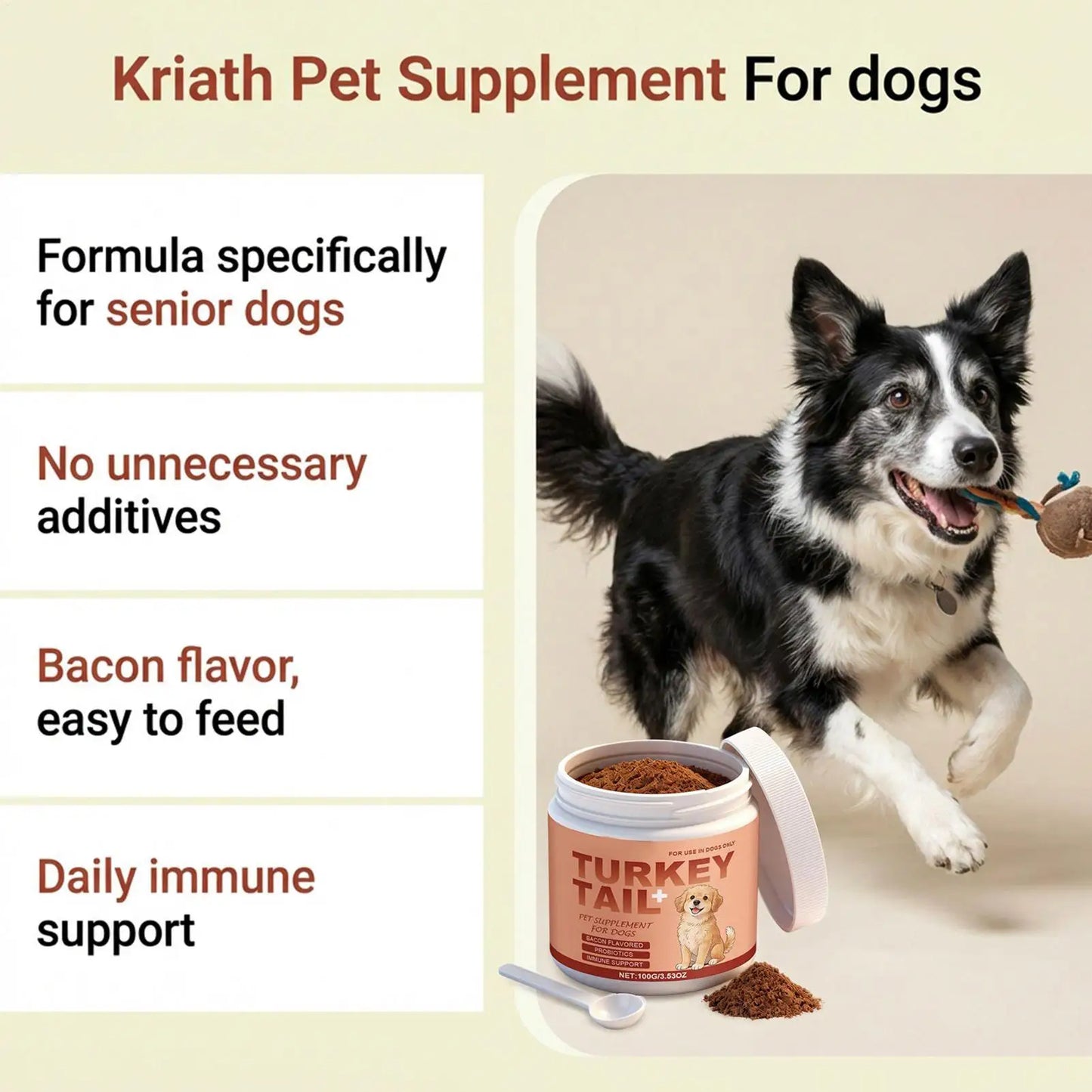 Dog Supplements 100G Skin Dryness Itching Relief Puppy Health Care Supplies Skin and Coat Dog Supplements for Small Medium Large