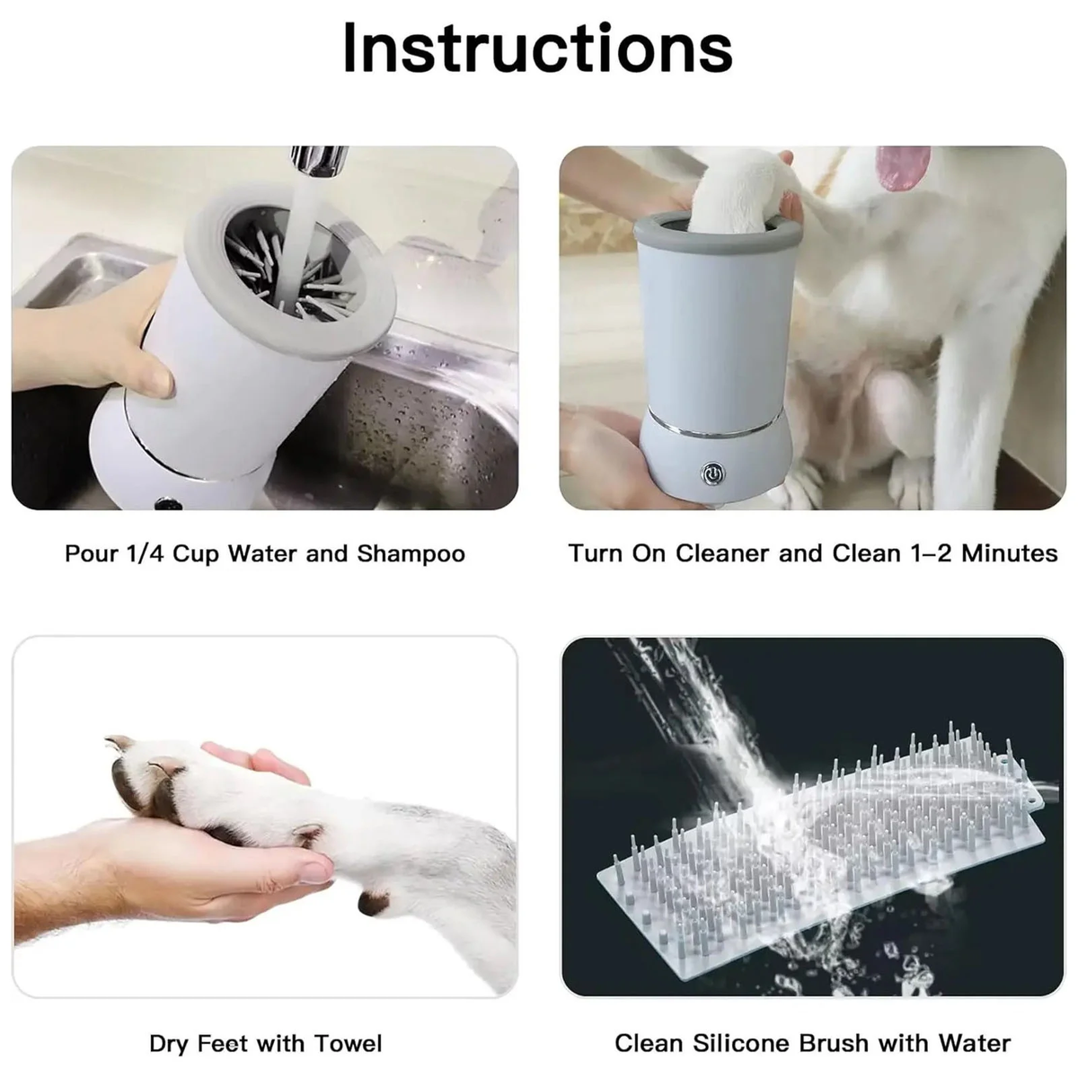 GWAAMB Pet Foot Washing Electric Foot Washing Machine for Home Dogs and Cats Paw Cleaner Non Wiping Automatic Foot Washing Machine