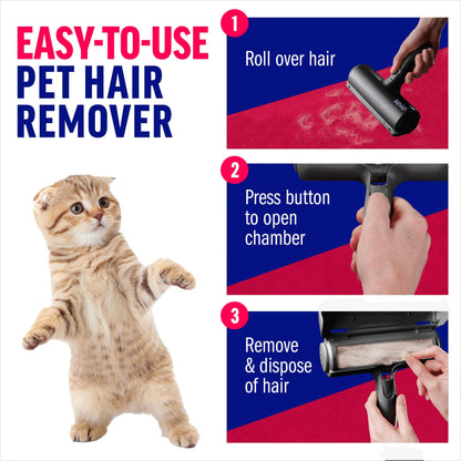 Pet Hair Remover Reusable Lint Roller, Black