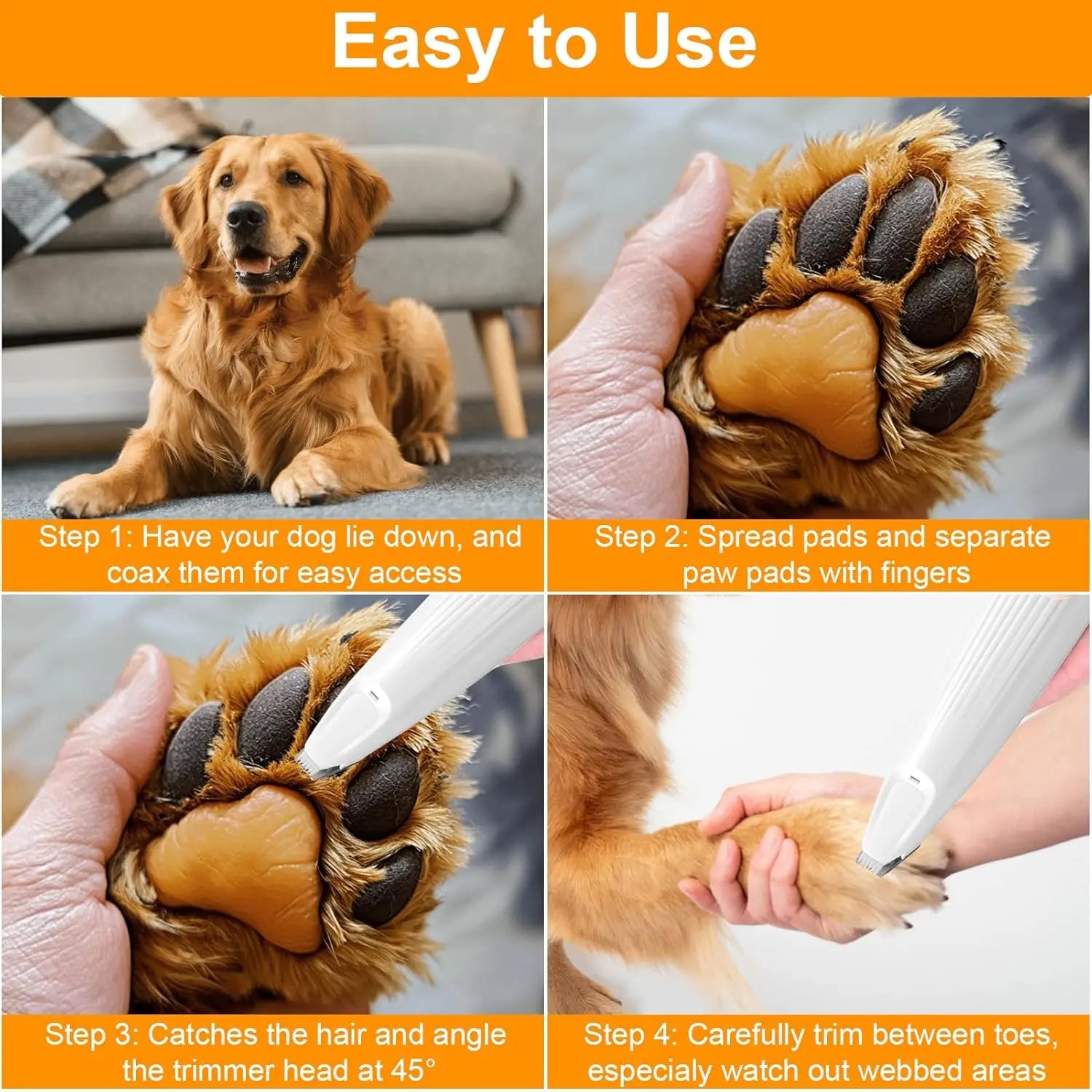 Pet Foot Shaver Cat Shaving Electric Pusher Dog Trimming Foot Hair Shaving Electric Pusher for Dog Grooming Kit