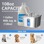 Innovation Award Winner Stainless Steel Cat Water Fountain, 108Oz/3.2L Automatic Pet Fountain Dog Water Dispenser with 3 Replacement Filters & Silicone Mat, Gifts for Cats, Dogs (Silver)