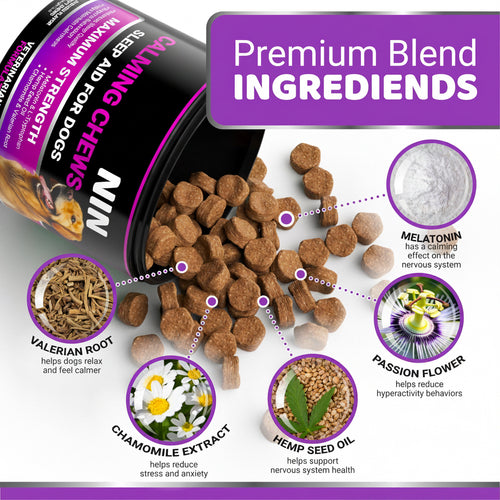 Melatonin Calming Chews for Dogs 170 Chews Dog Stress and Anxiety Relief