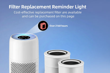 Hepa Portable Air Purifier for Bedroom Home Pets, Small Air Cleaners Purify for Allergy with RGB Light
