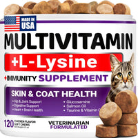 Cats Multivitamin Chewable Hip Joint Support Immune Health Skin Heart Digestion Probiotics