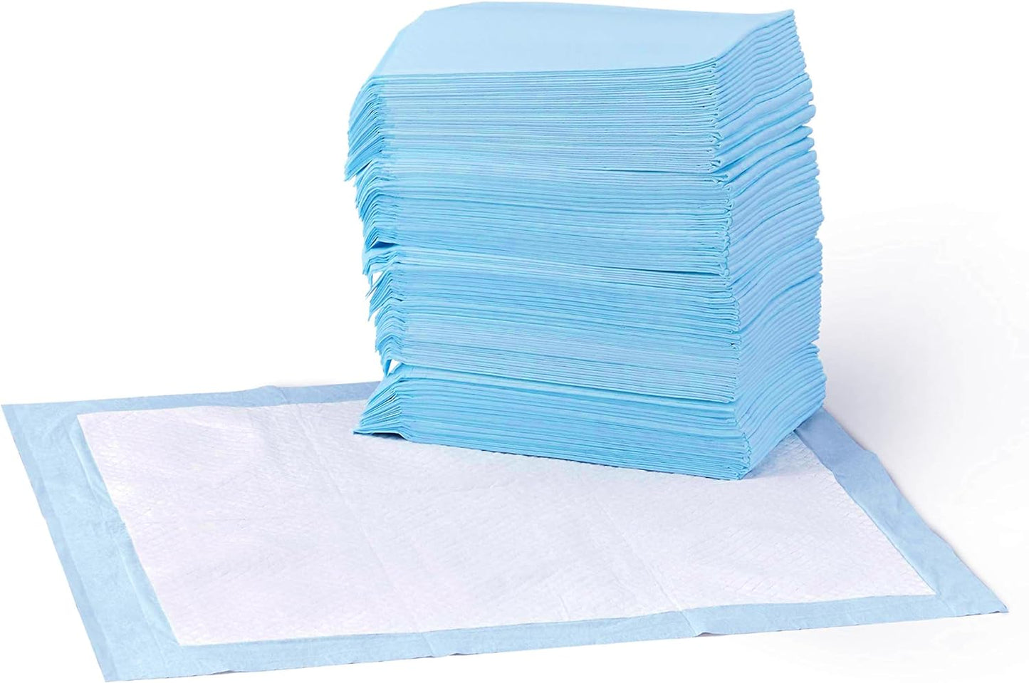 Leak-Proof Dog and Puppy Potty Training Pee Pads with Quick-Dry 5-Layer Super Absorbent Surface for Dog Training, Floor Protection, Regular Size 22X22", Blue & White, 50 Count