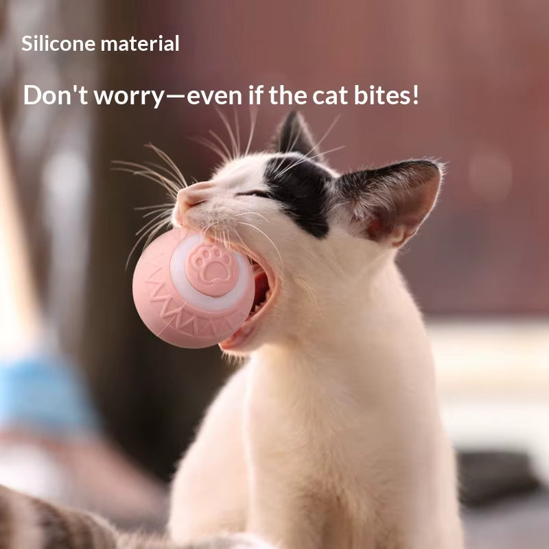 Luxury Rubber Electric Automatic Rolling Ball Cat Toy with Self-Moving Feature for Cats