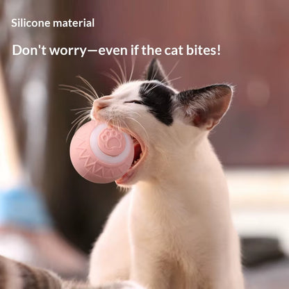Luxury Rubber Electric Automatic Rolling Ball Cat Toy with Self-Moving Feature for Cats
