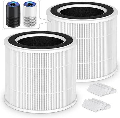 2 Packs AP100-A/B Air Filter Compatible with Aromaroom AP100-A White / AP100-B Black Air Cleaner Purifier,2 Packs 3-In-1 AP100-A Replacement Filters and Extra 8 Packs Aroma Pads (Not-For-Ap103-A)
