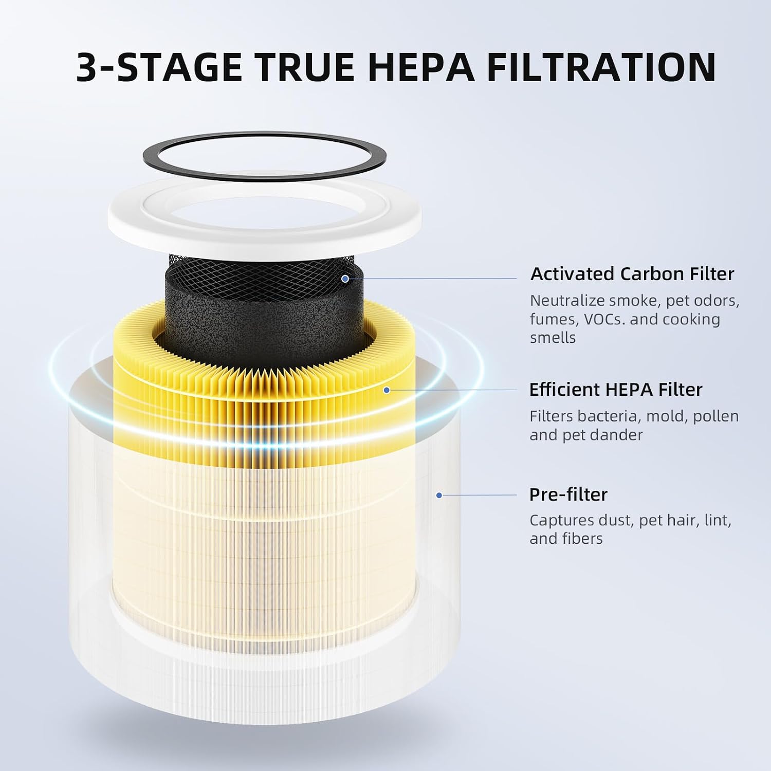 2 Pack 3-In-1 AP100-A Replacement Filters and 8 Extra Packs Aroma Pads