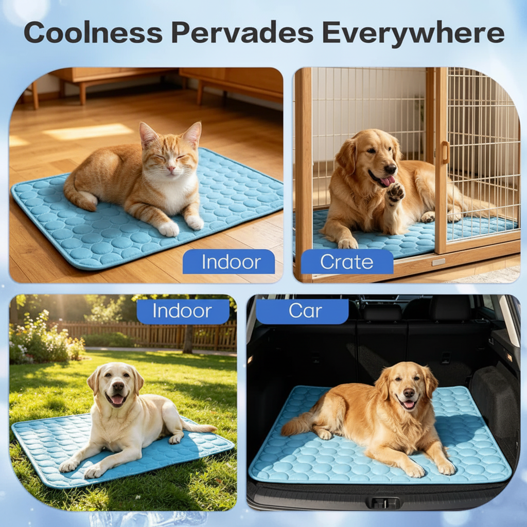 Dog and Cat Cooling Mat Summer Pet Cold Bed. Pet Accessories Ice Pad Blanket