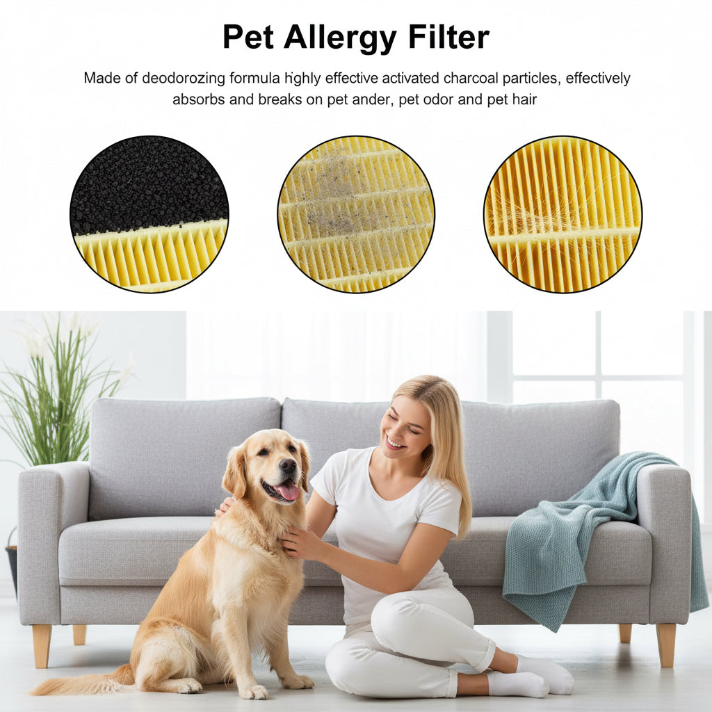 2 Pack 3-In-1 AP100-A Replacement Filters and 8 Extra Packs Aroma Pads